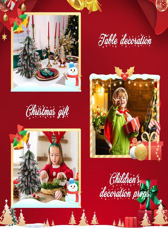 RoundFunny 25 Pcs Mini Christmas Ornaments Set 0.79 Inch Glitter Christmas Ball Tree Topper Star Hanging Ornaments for Party Decoration(Pink) - Image 4